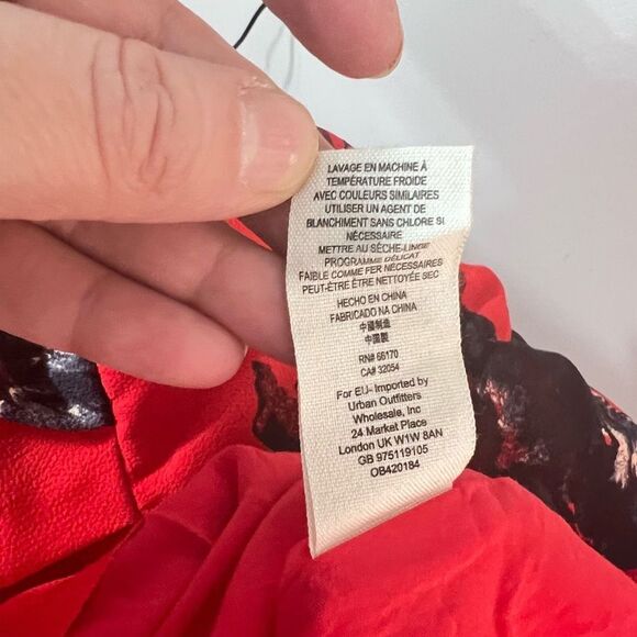 Free people red floral sleeveless flutter by sundress size 2 - Picture 10 of 11